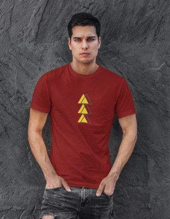 Geometric Ascend Tee (Maroon ) - Man