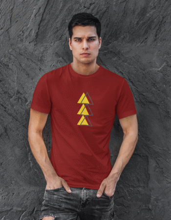 Geometric Ascend Tee (Maroon ) - Man